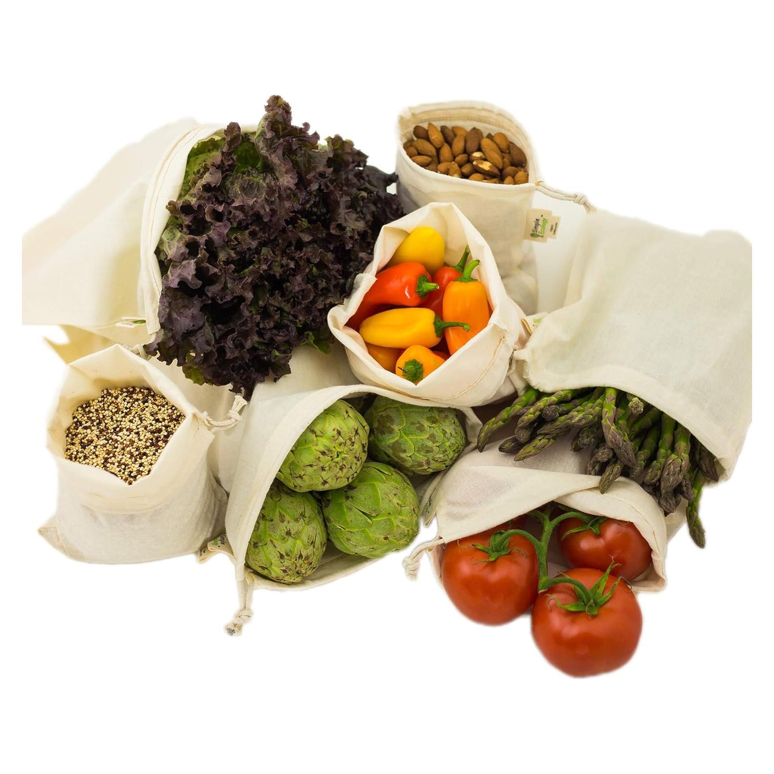 Bolsas Reutilizables Algodón Orgánico Simple Ecology - Juego de 6