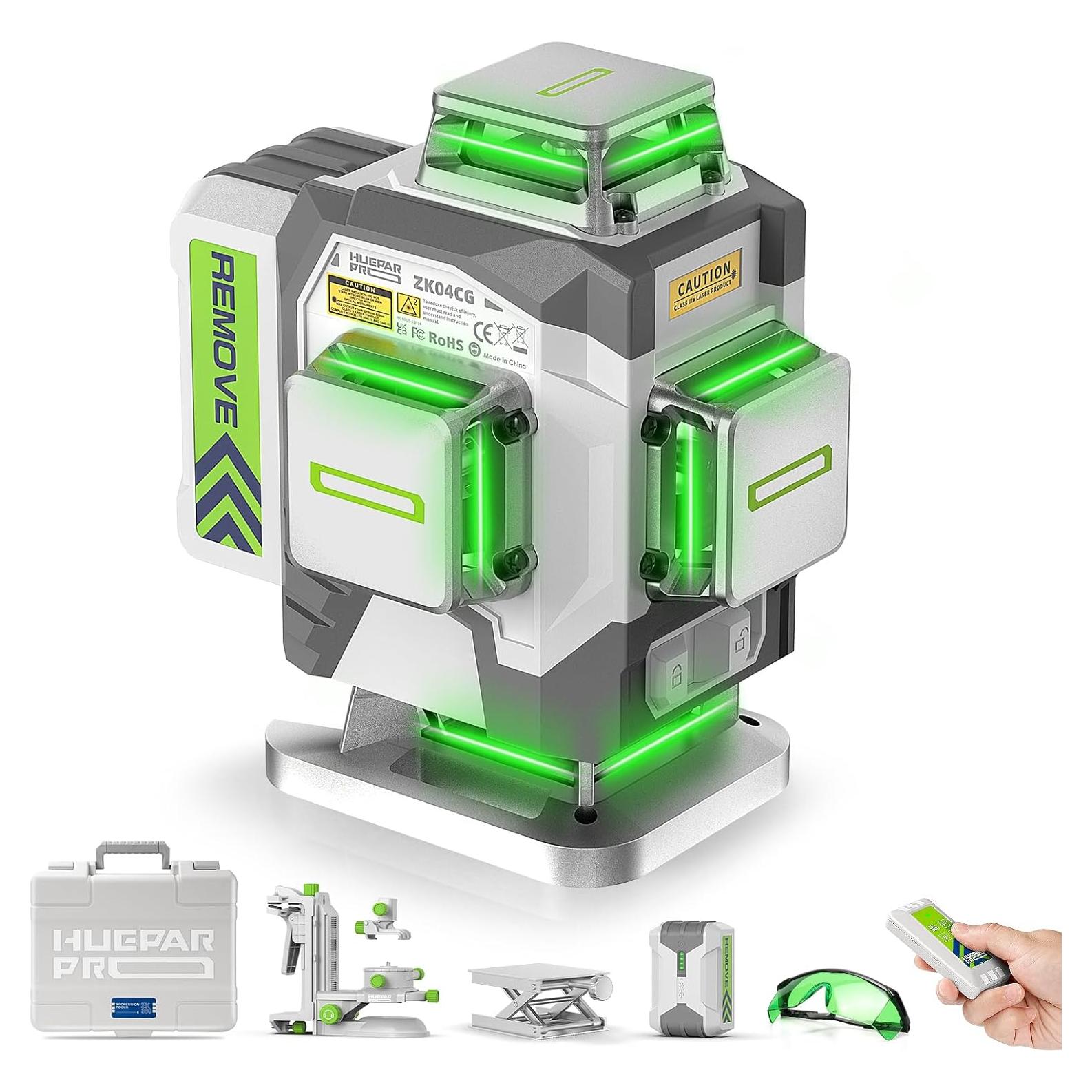 Nivel Láser 4D Huepar ZK04CG Verde Autonivelante 8000mAh