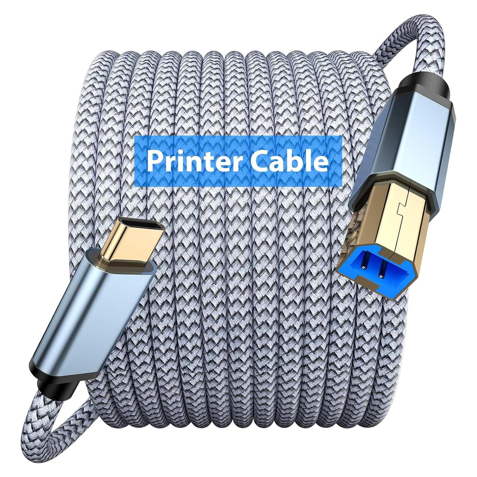 Cable USB B a C 3.05 m AIAUXAI para impresoras y escáneres