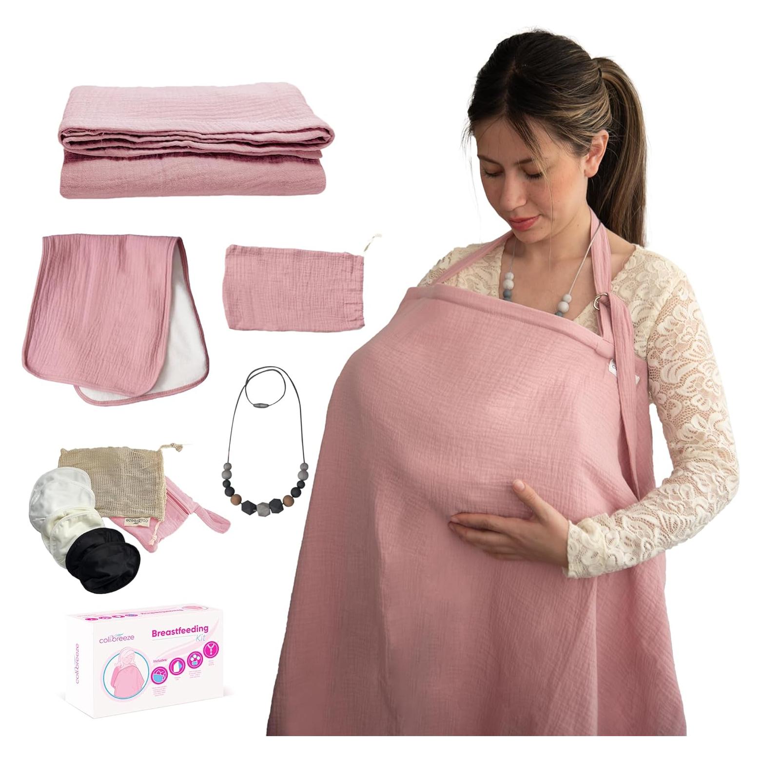 Cubierta de Lactancia Colibreeze Rosa - 100% Algodón Transpirable