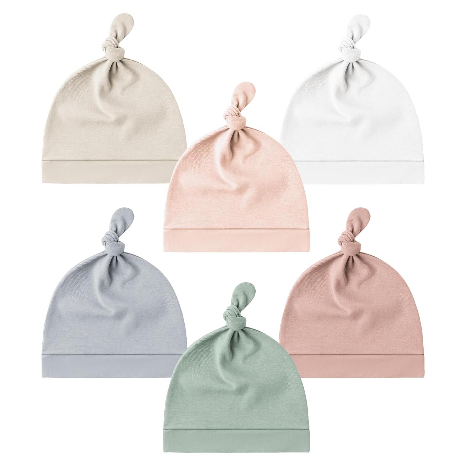 Konssy Conjunto de 6 Gorras Beanie para Bebés 0-6 Meses