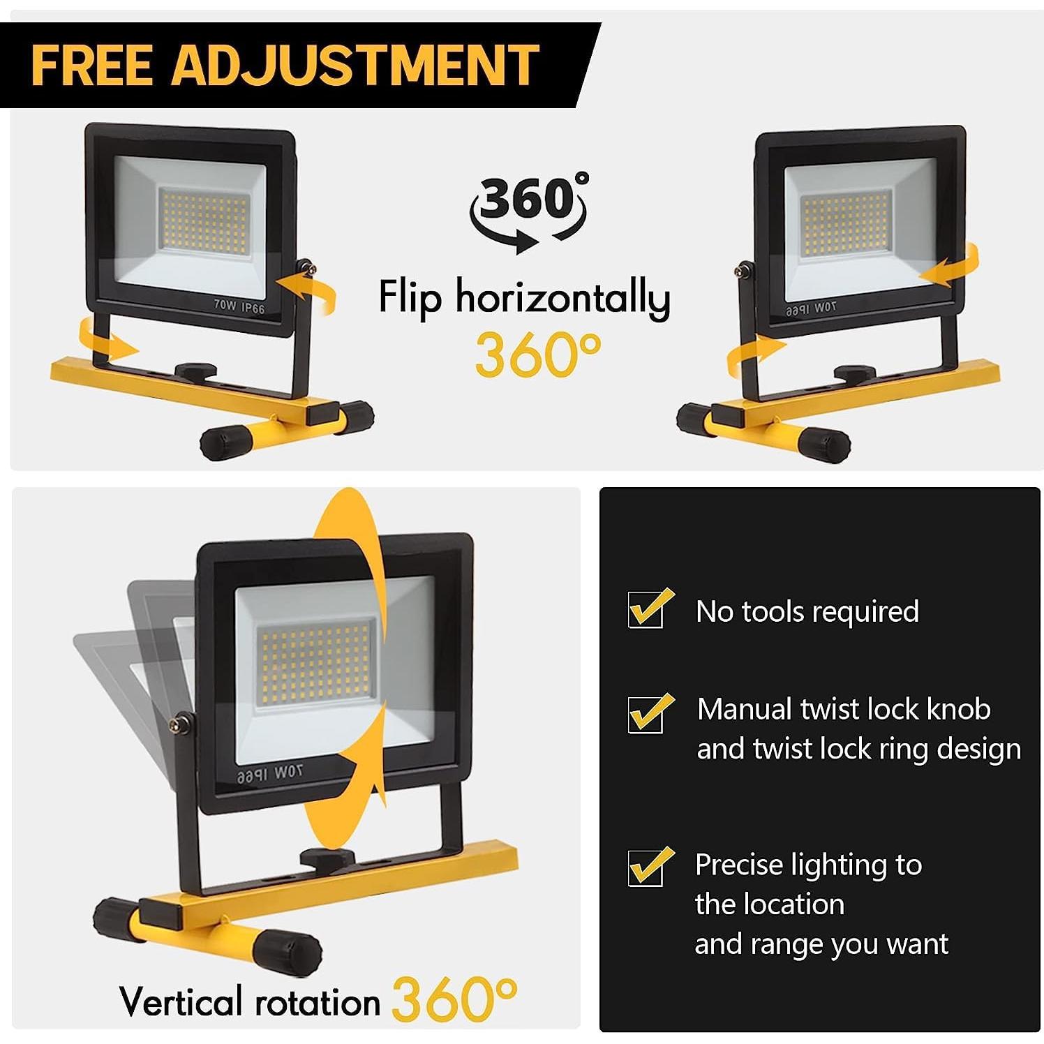 Luz de trabajo LED GUWELL 21000 lúmenes 3 cabezales