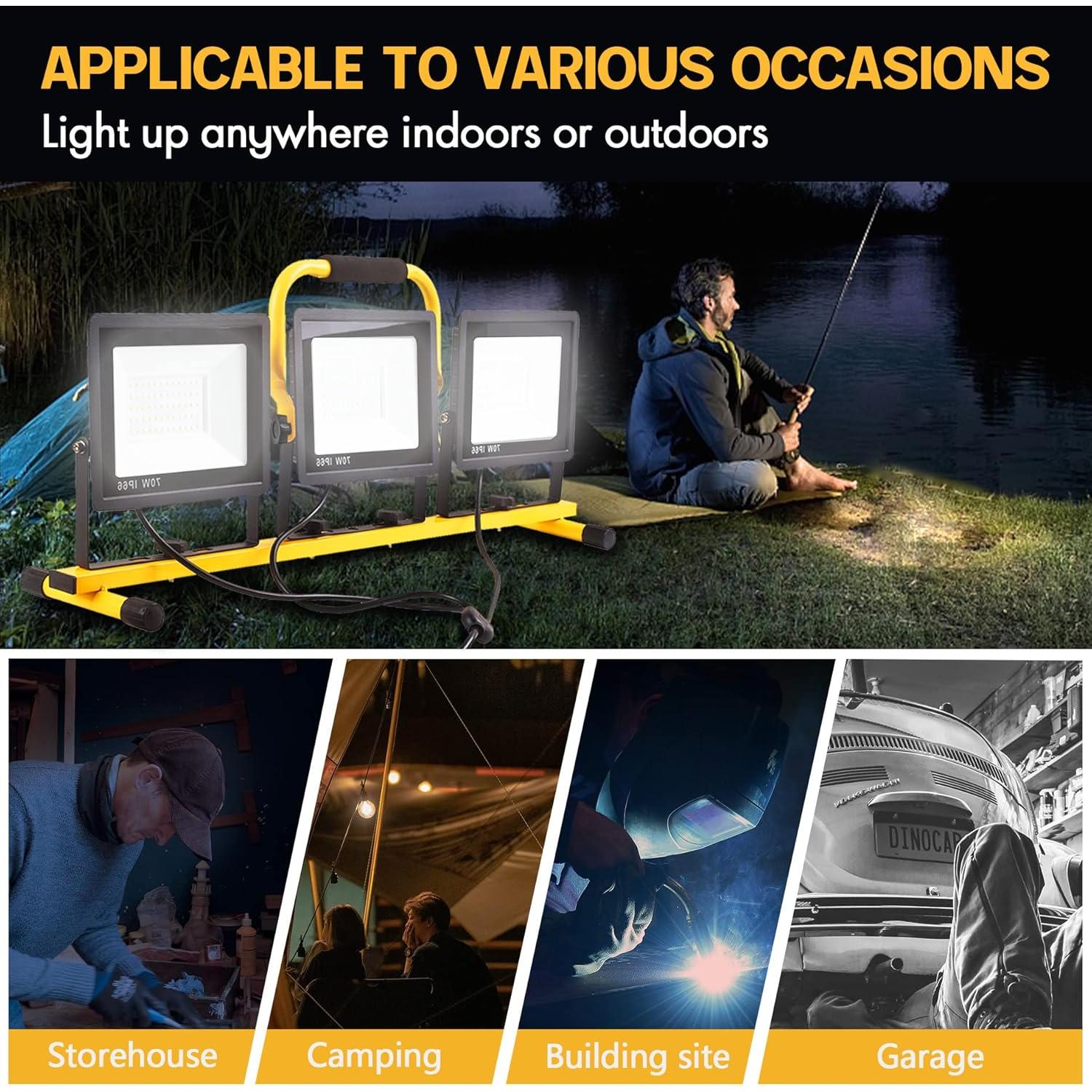 Luz de trabajo LED GUWELL 21000 lúmenes 3 cabezales