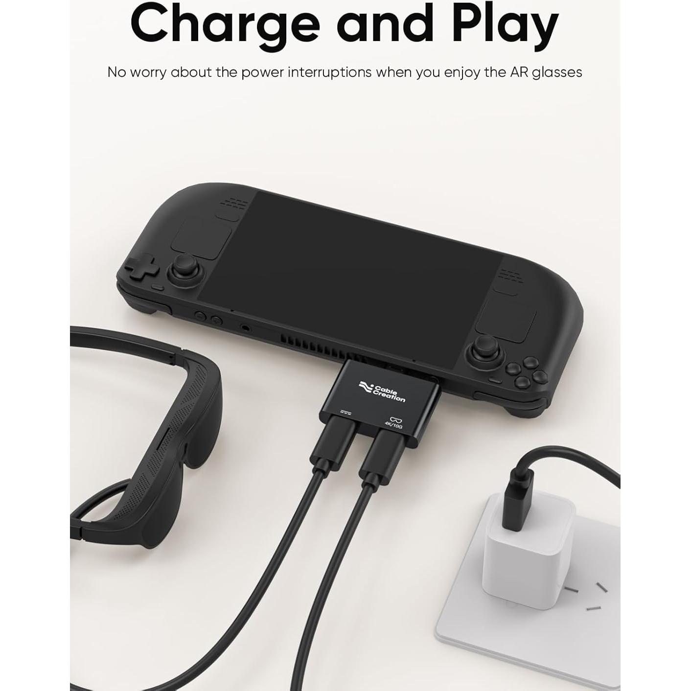 Adaptador USB-C a Gafas AR CableCreation 4K 100W Carga Rápida