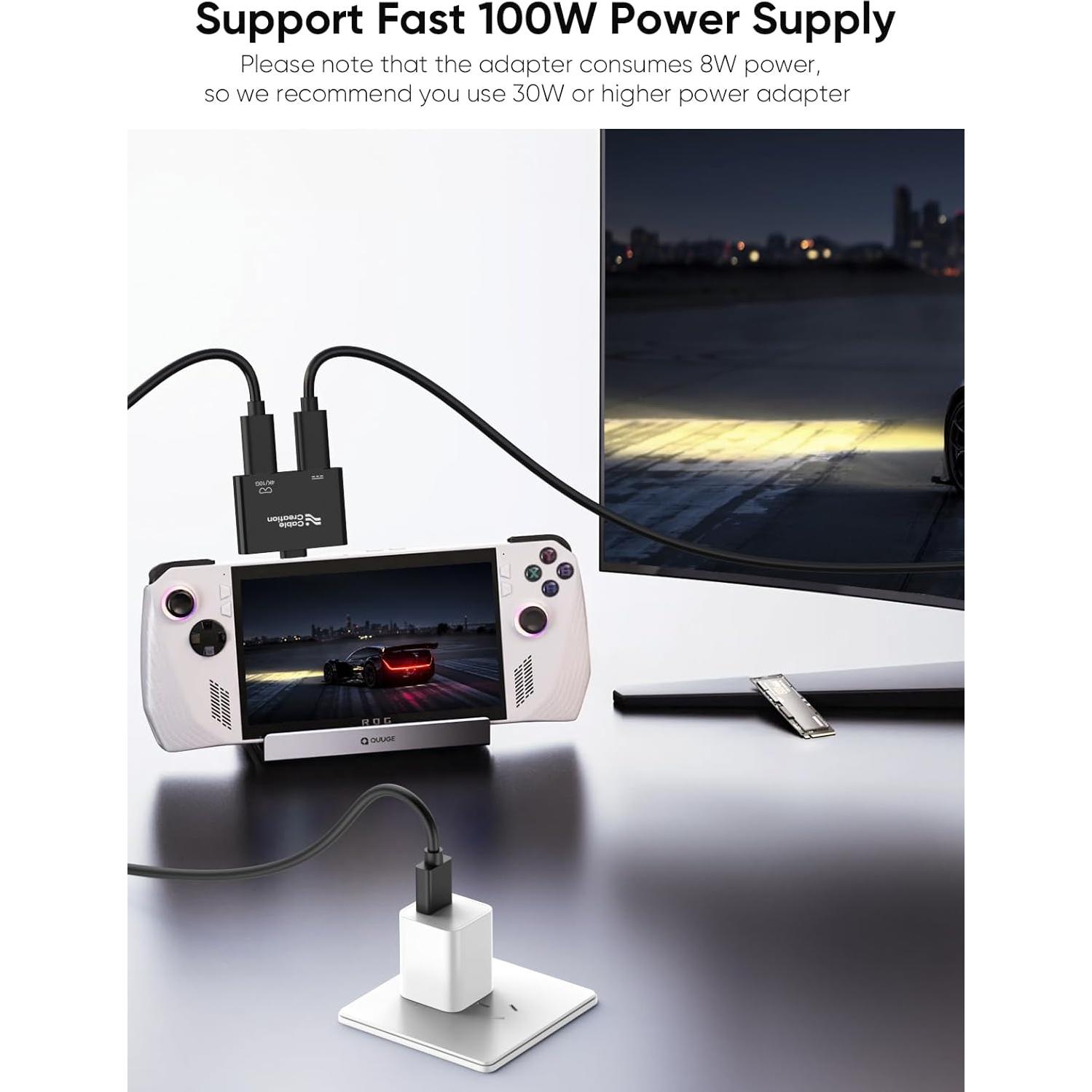 Adaptador USB-C a Gafas AR CableCreation 4K 100W Carga Rápida