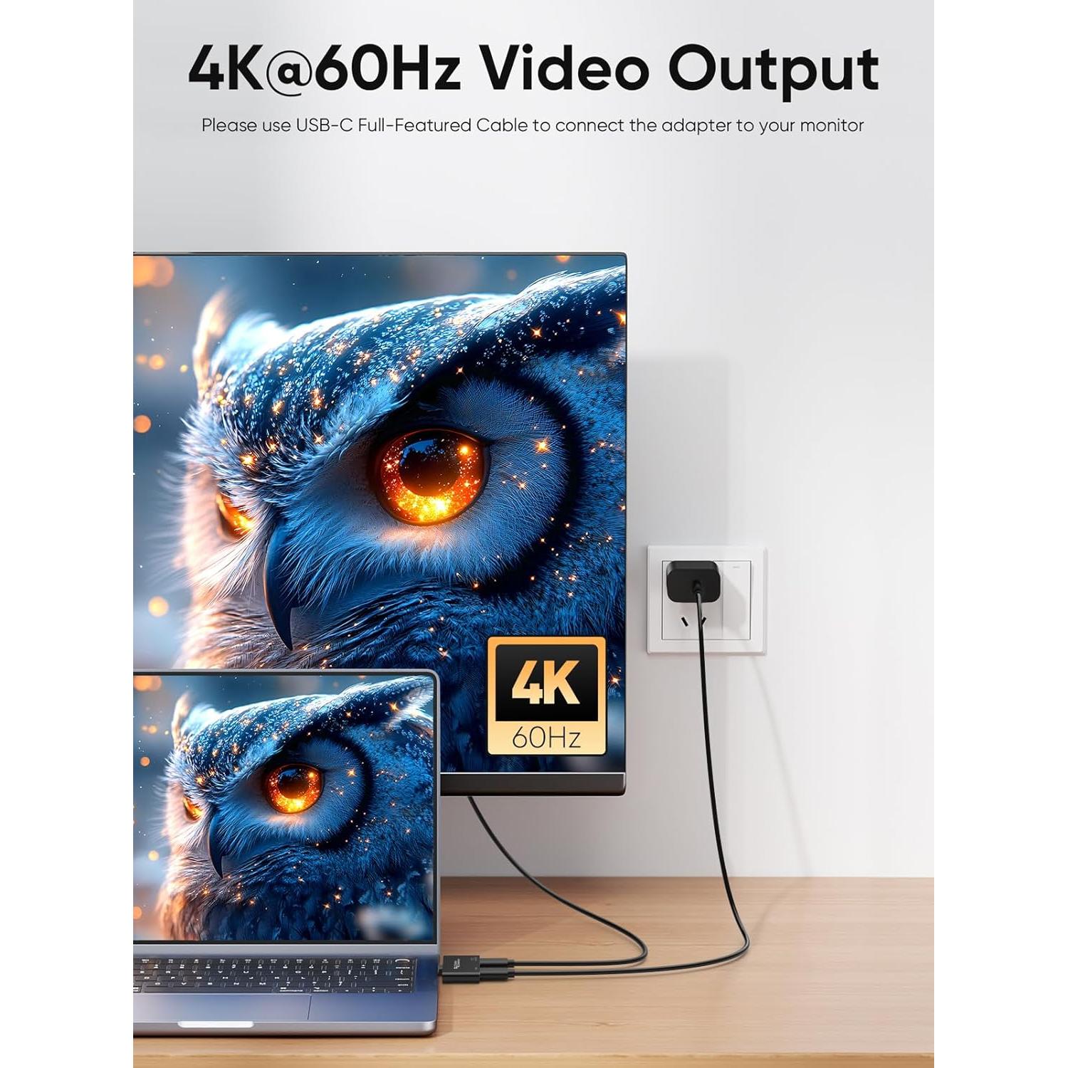 Adaptador USB-C a Gafas AR CableCreation 4K 100W Carga Rápida