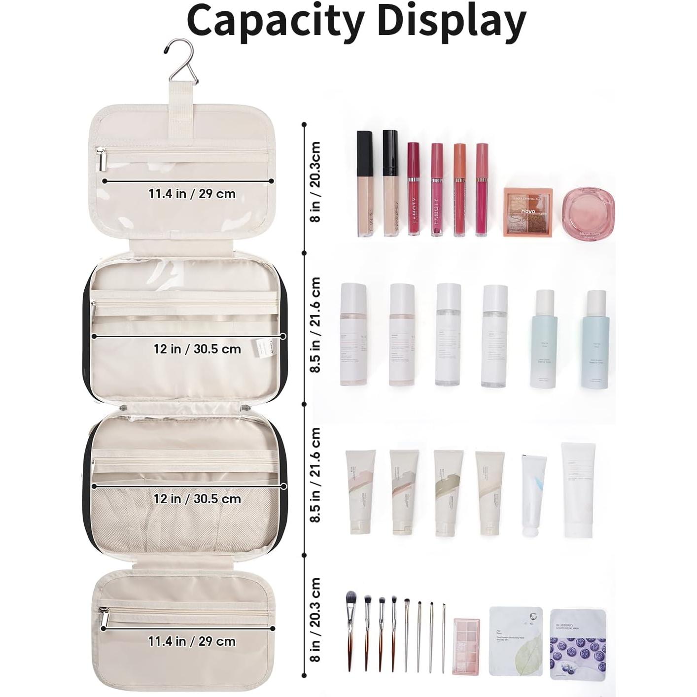 Bolsa de Aseo de Viaje Narwey Grande Negra 30.5x22x13 cm