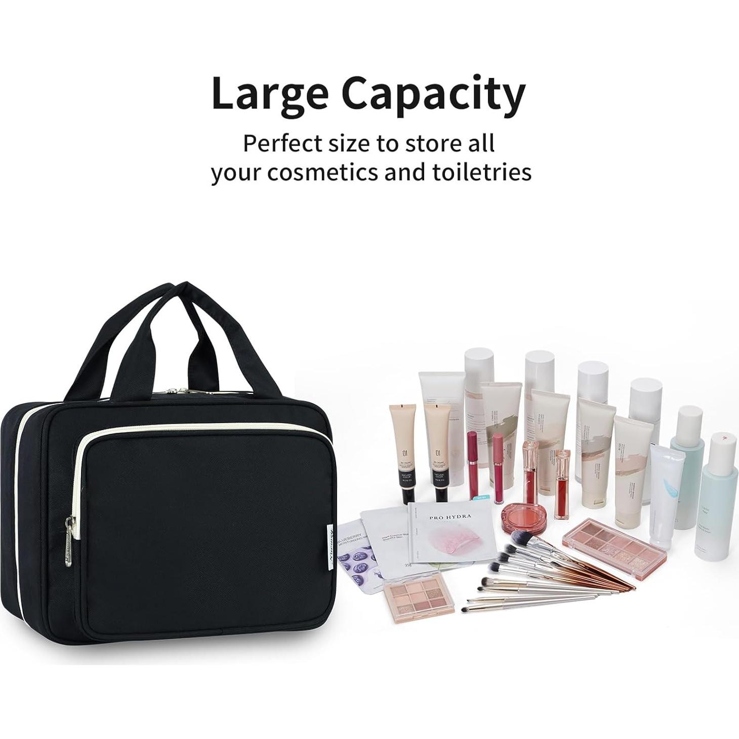 Bolsa de Aseo de Viaje Narwey Grande Negra 30.5x22x13 cm