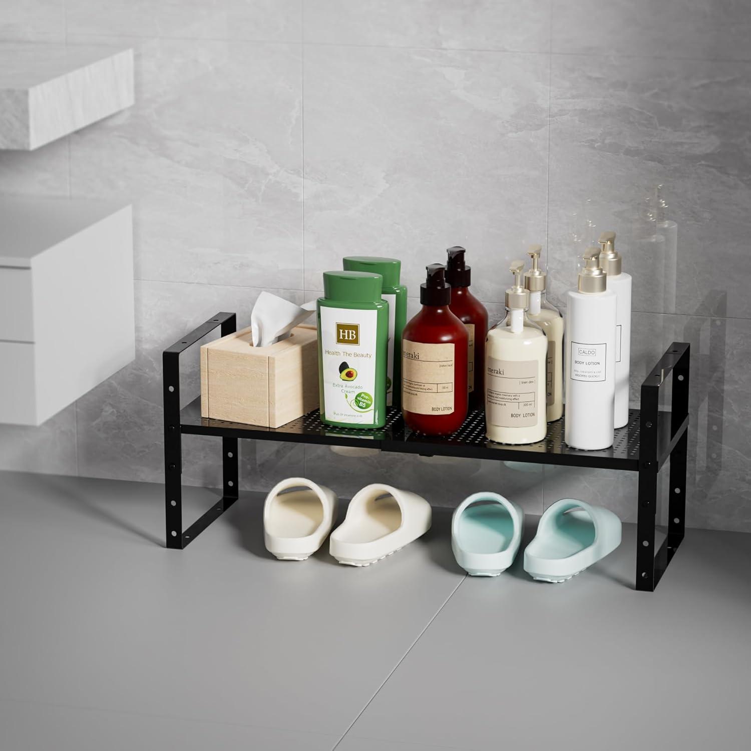 Estante de Zapatos Ipotive Expandible y Apilable Negro Grande