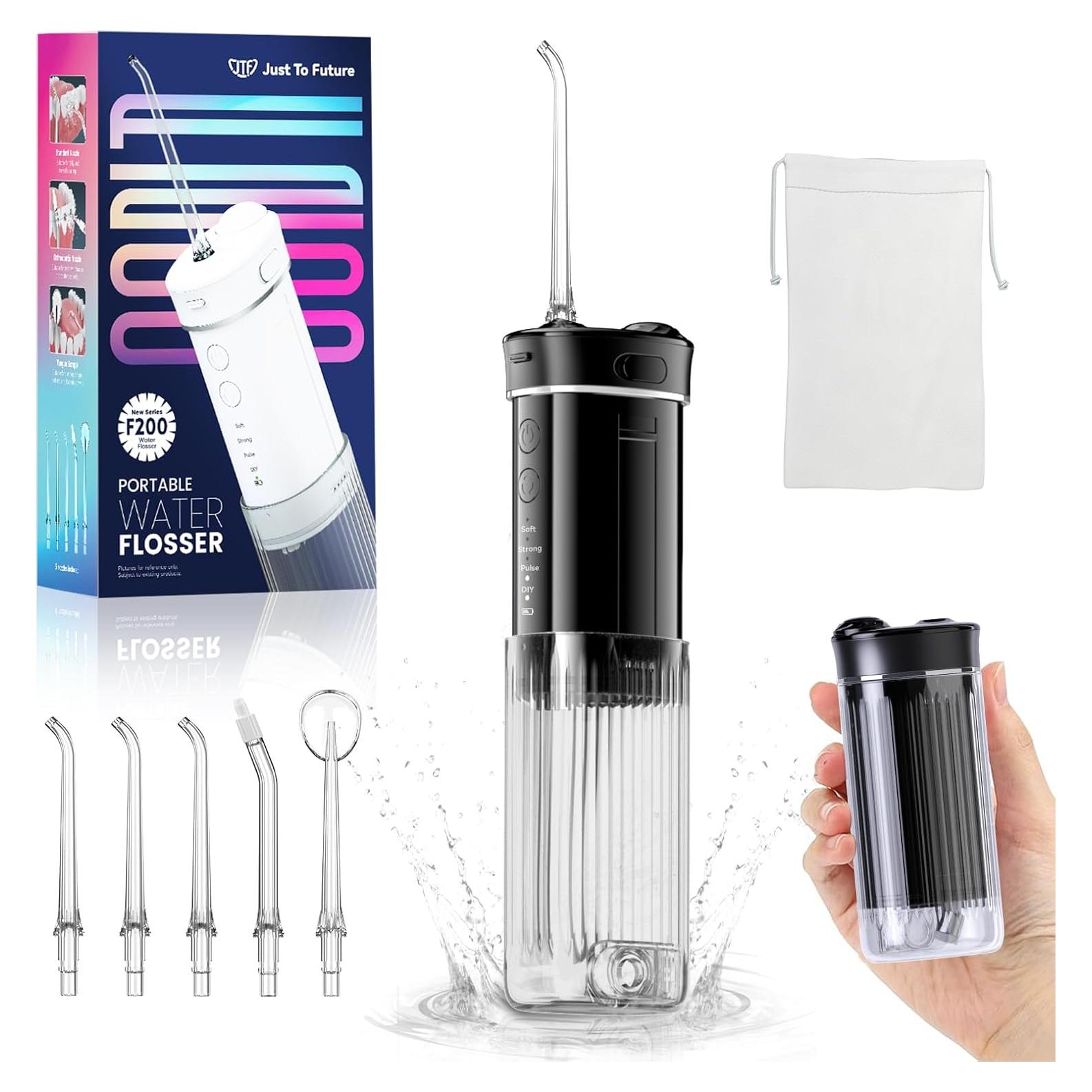 Irrigador Oral Portátil JTF F200 con Hilo Dental Telescópico