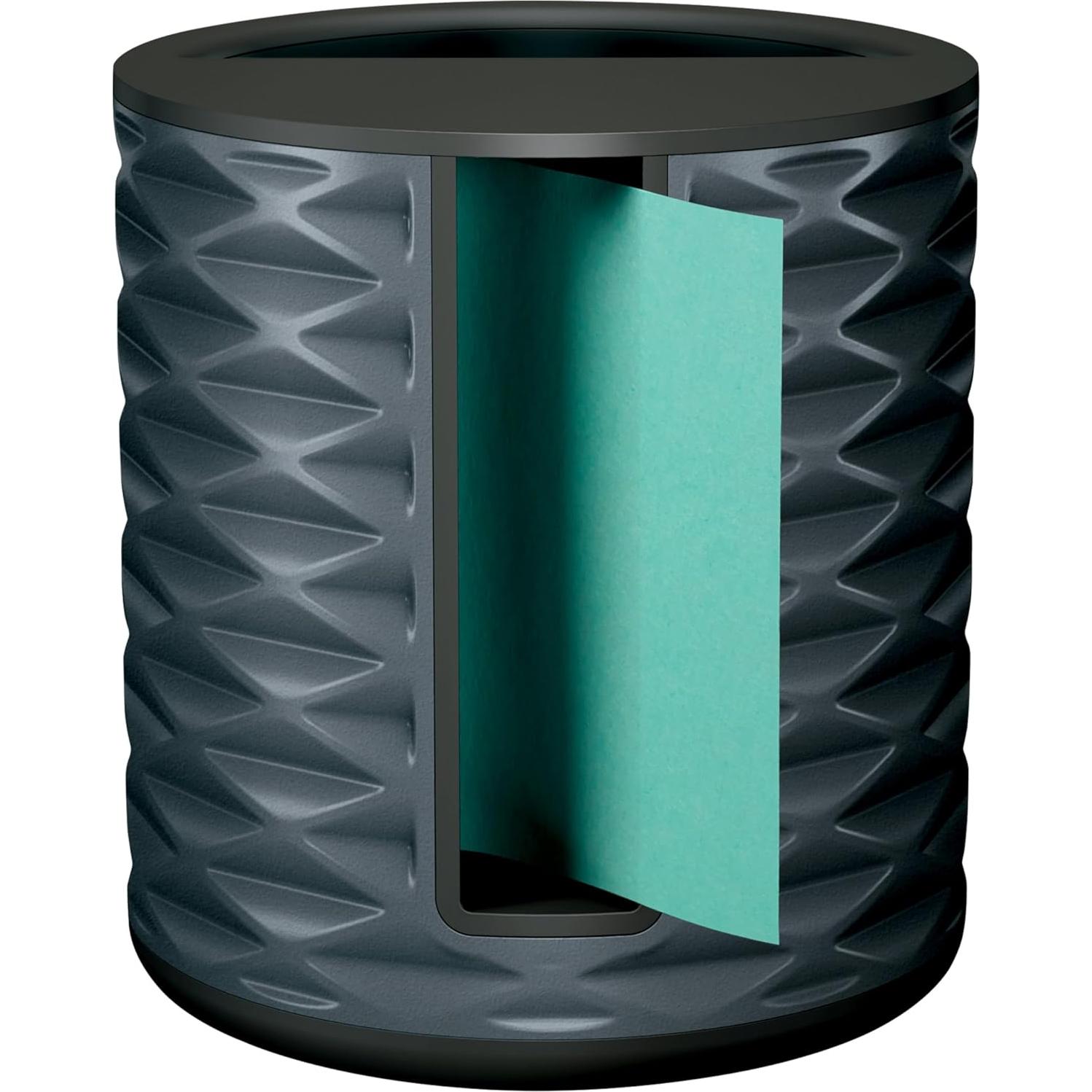 Dispensador de Notas Post-it Vertical Negro Geométrico con Notas 7.6x7.6cm