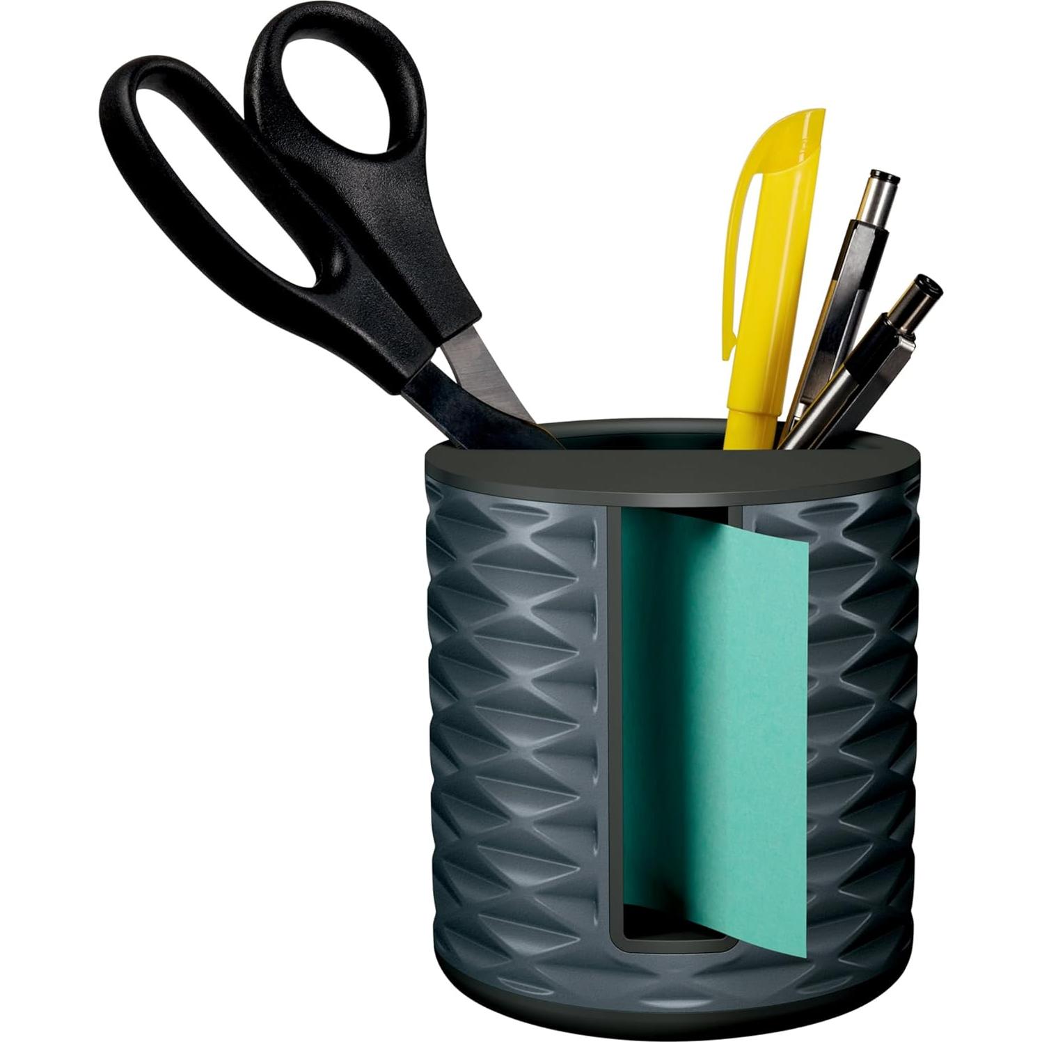 Dispensador de Notas Post-it Vertical Negro Geométrico con Notas 7.6x7.6cm