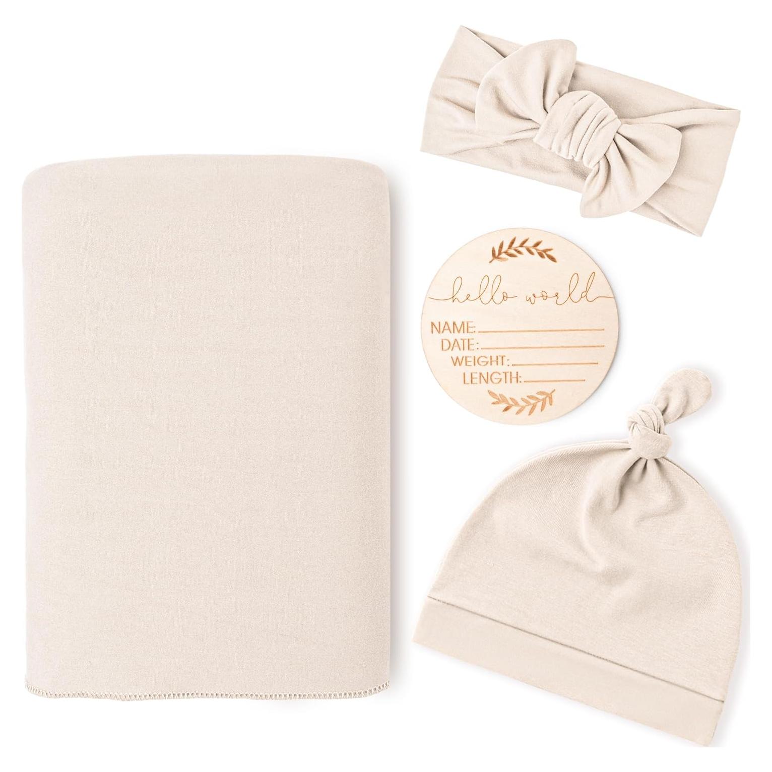 Manta de Recepción para Bebé Niña Konssy 76.2x76.2 cm Beige