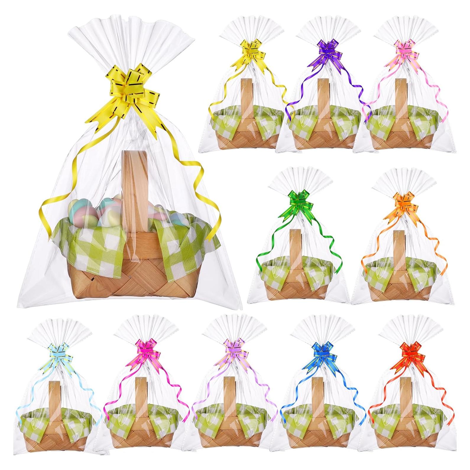 Set de 24 Mini Cestas de Madera con Servilletas Cuadros Verdes