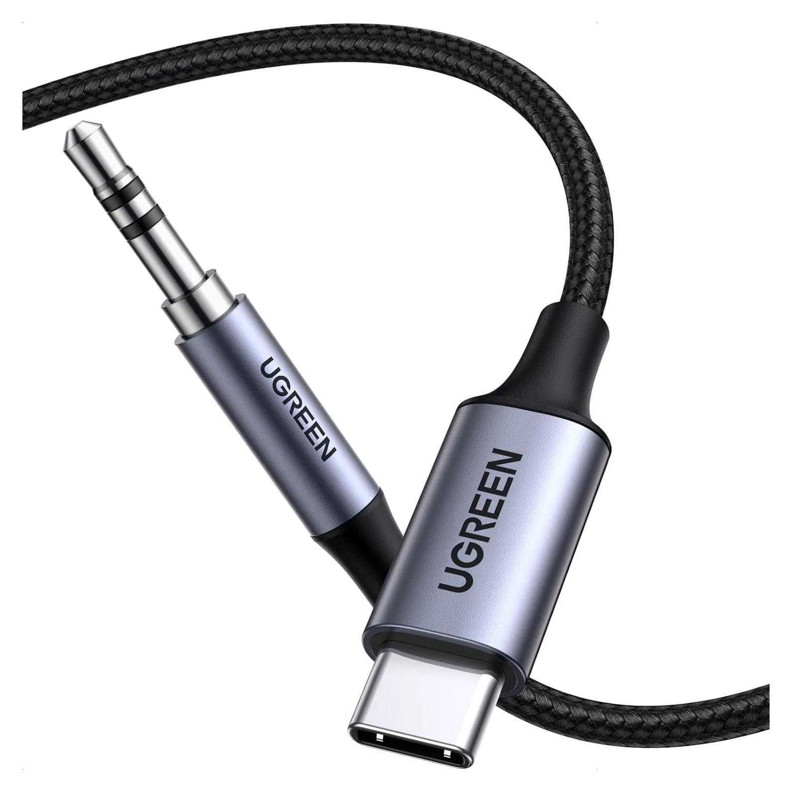 Adaptador UGREEN USB C a 3.5mm Audio Hi-Fi 1.0m Gris