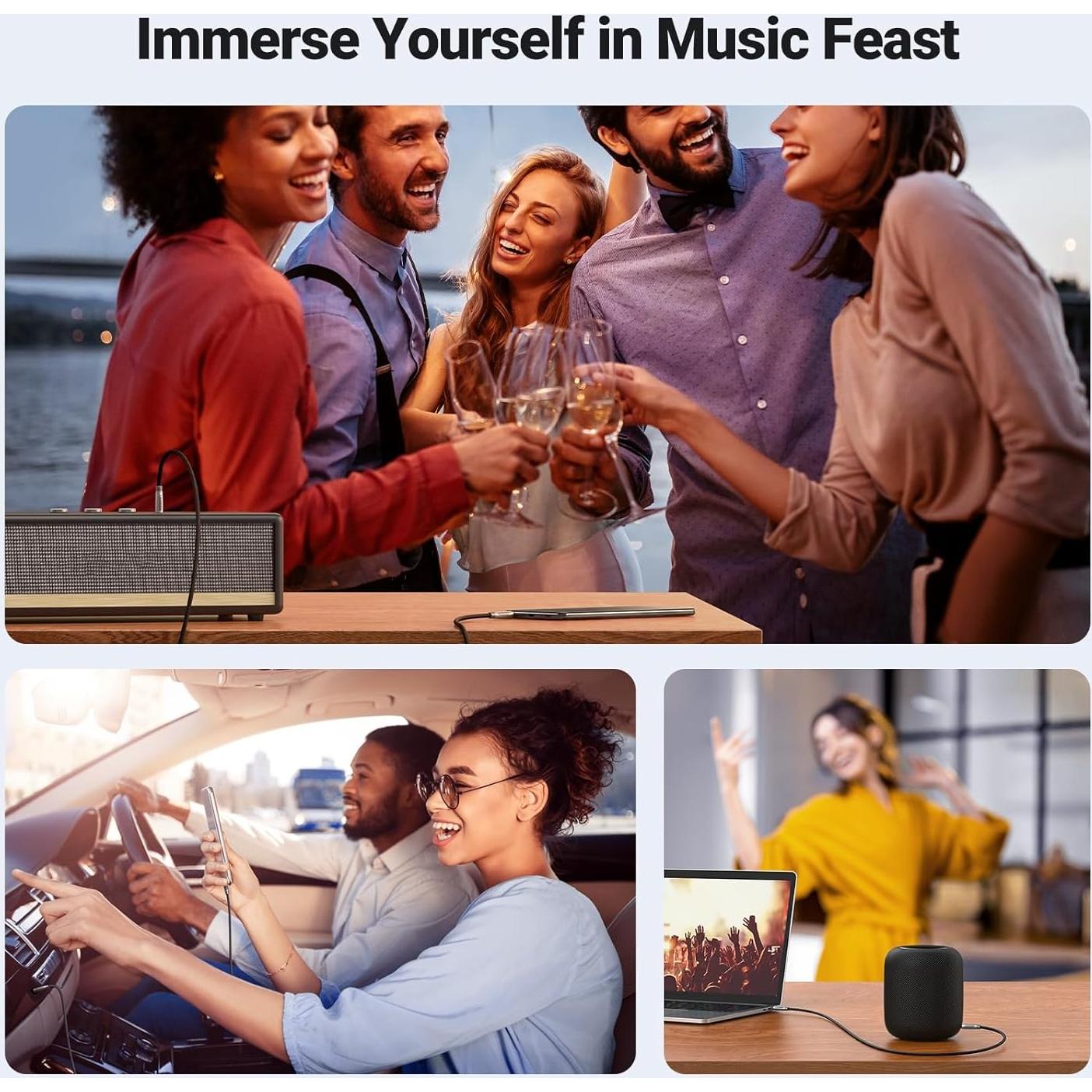 Cable de Audio UGREEN 3.5mm Macho a Macho 0.91m Hi-Fi