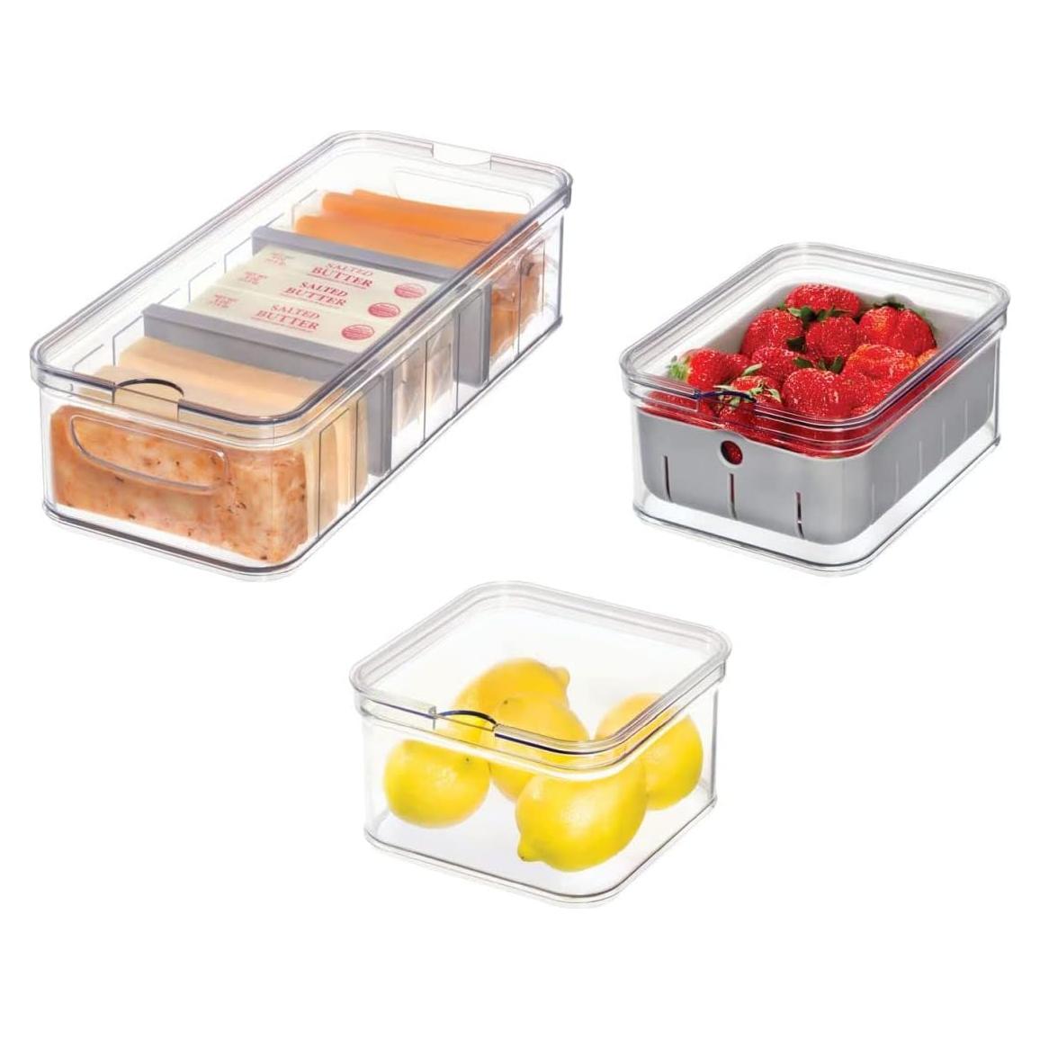 Juego de 3 Contenedores de Plástico iDesign Crisp para Refrigerador