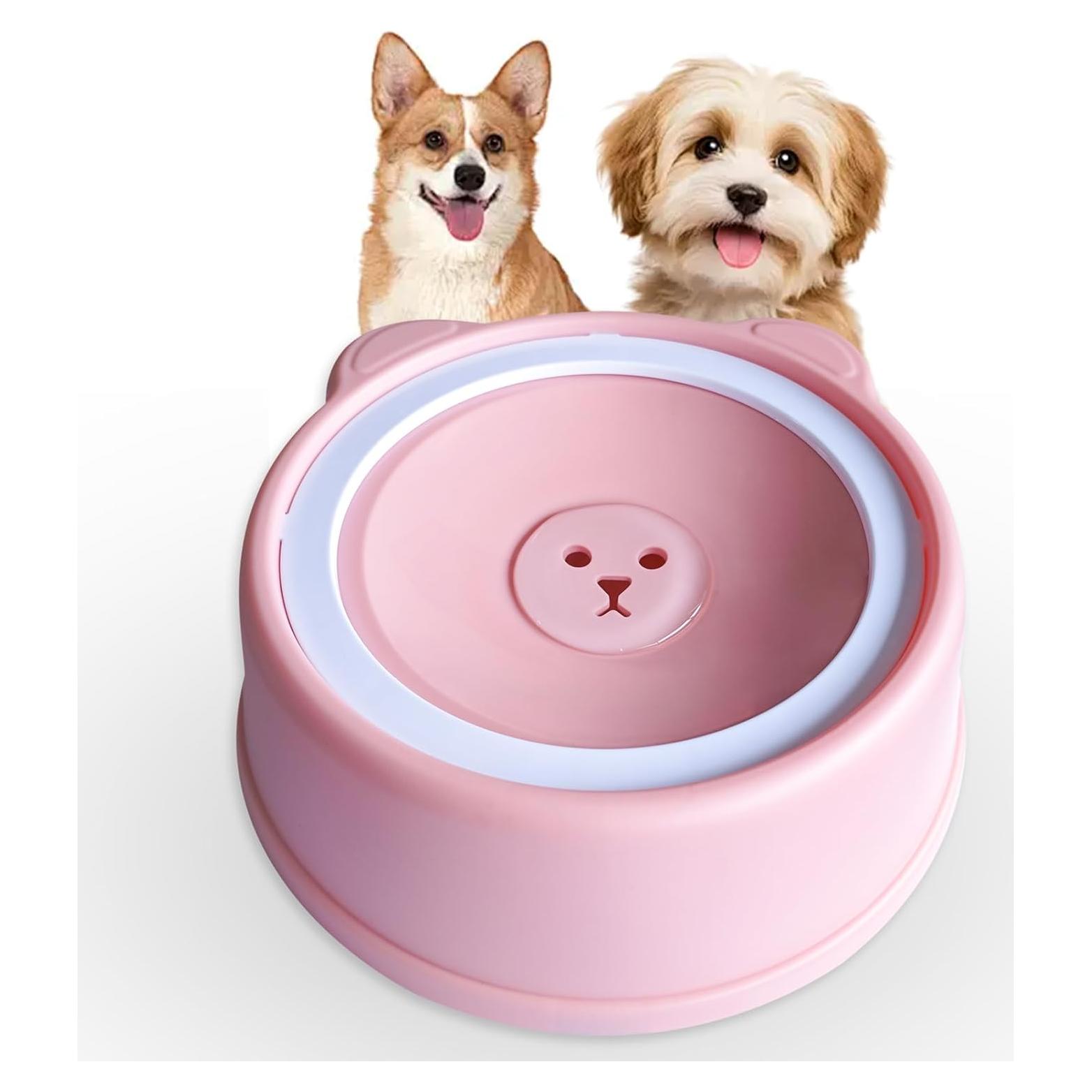 Tazón Antisalpicaduras para Perros y Gatos Yaruiguang 1L Rosa