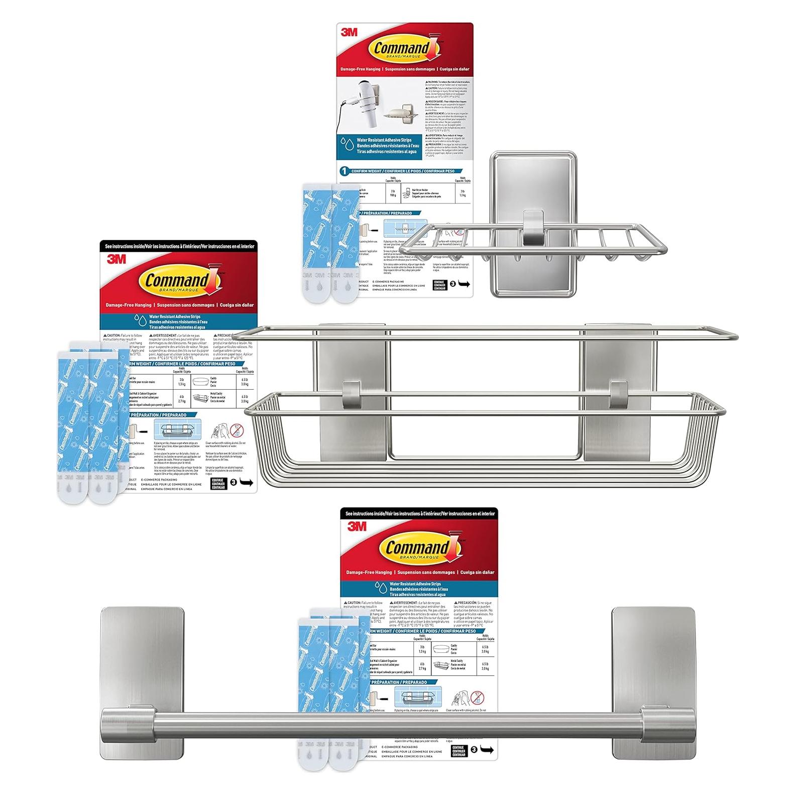 Barra de Toallas Command con Tiras Resistentes al Agua