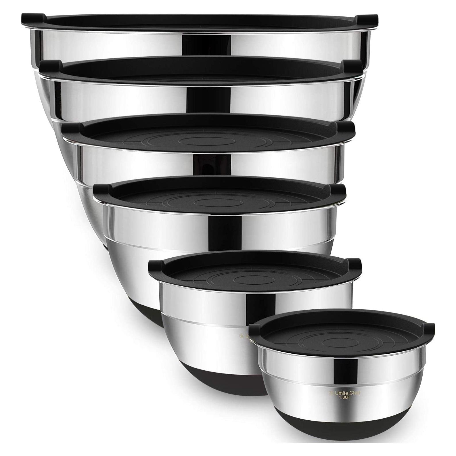 Juego de Tazones de Mezcla Umite Chef 6 Piezas Acero Inoxidable