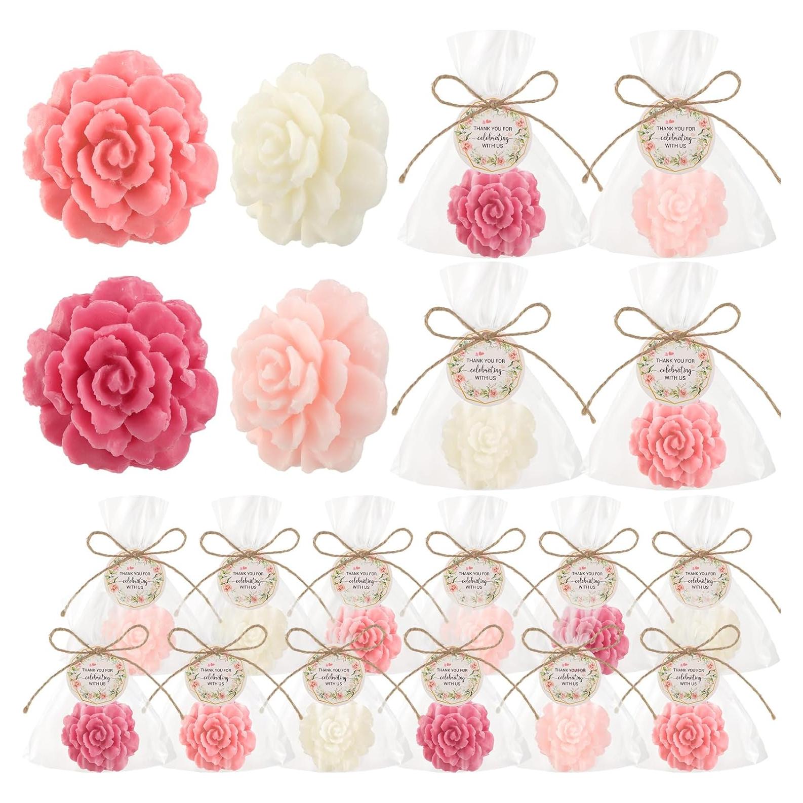 Set de 20 Jabones Miniatura de Flores Demissle - Rosa Oscuro