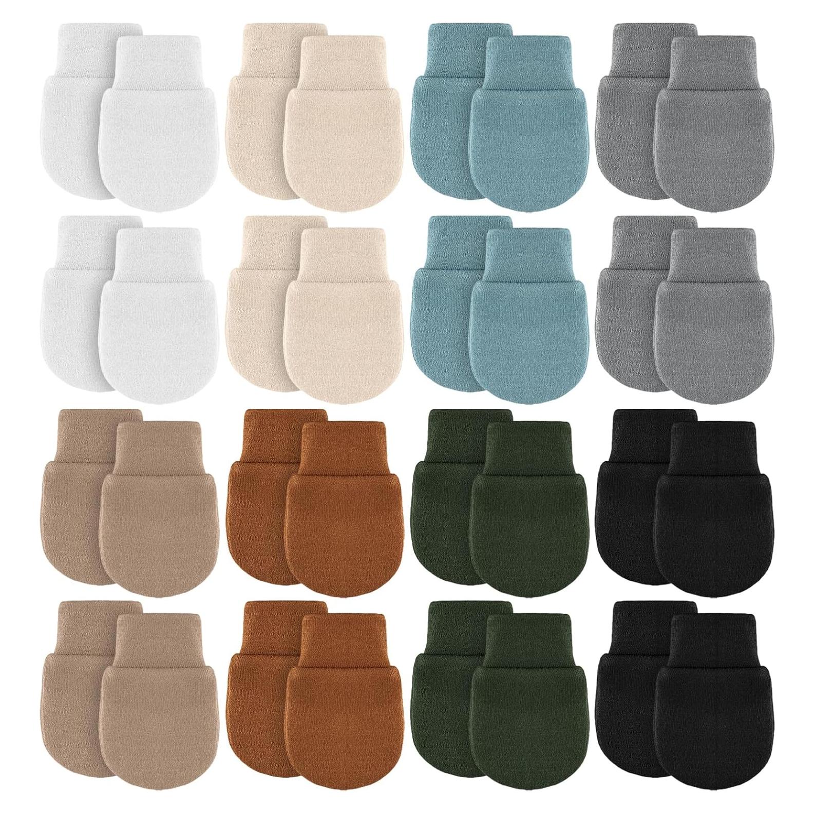 Cuffbow 16 Pares de Manoplas Antirrasguños Bebés 0-6 Meses