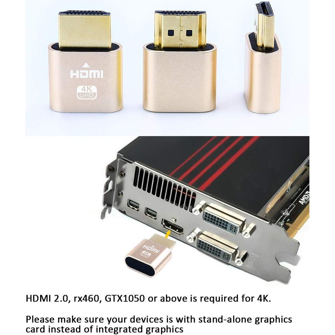 Adaptador HDMI Dummy 4K DTECH NXA200 para PC sin Monitor