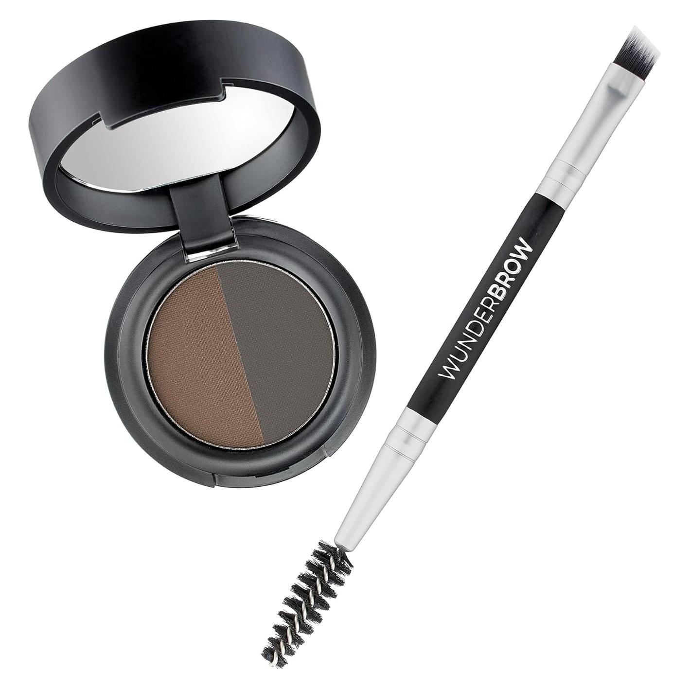 Dúo de Polvo para Cejas Wunderbrow - Vegano, 32g, Negro/Marrón