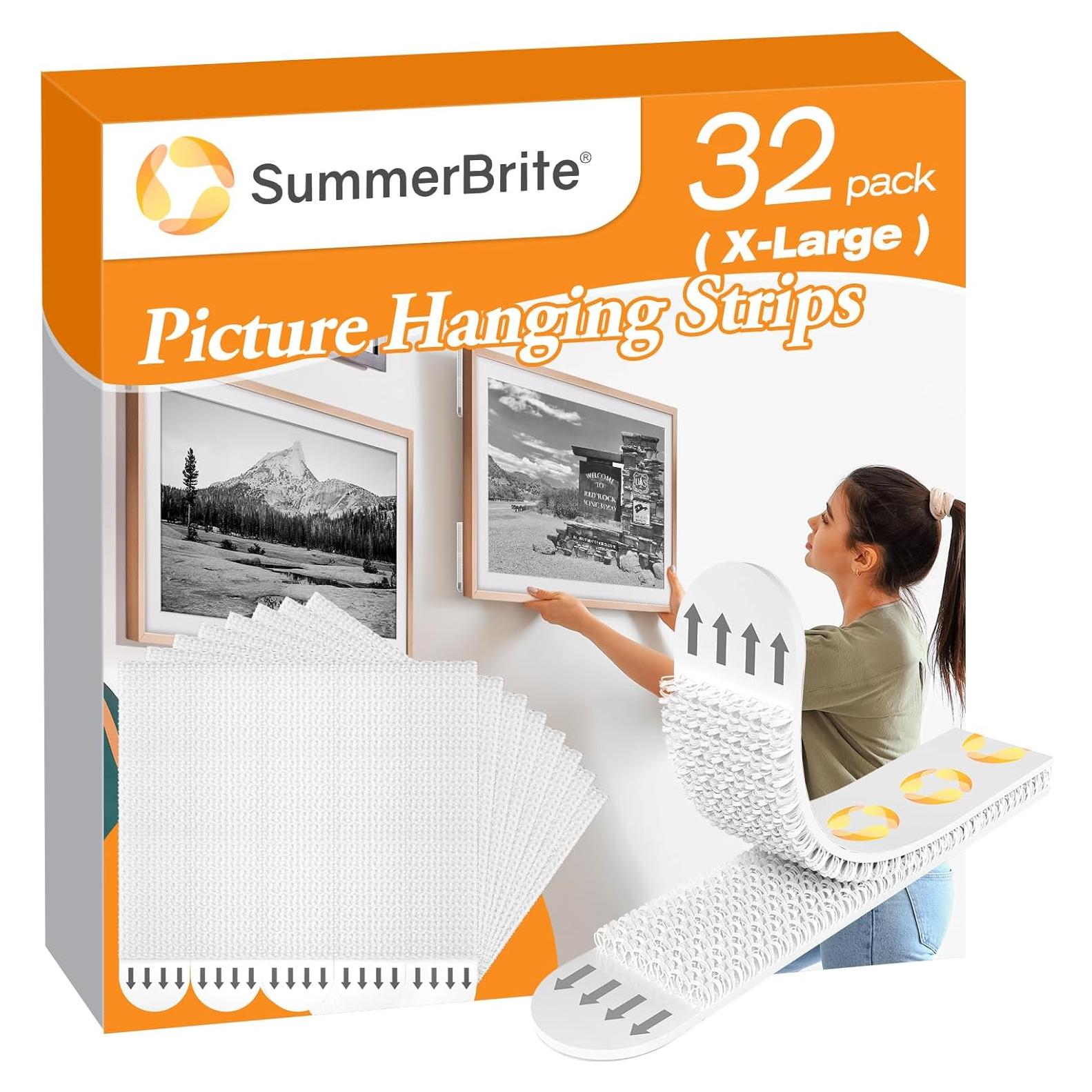 Tiras Adhesivas para Colgar Cuadros Summerbrite XL - 32 Unidades