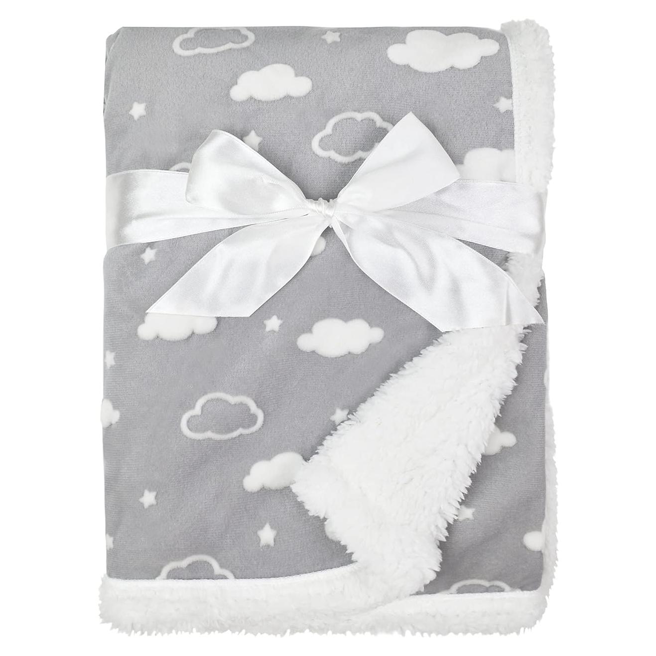 Manta de Recepción TL Care Sherpa Chenille 76x89 cm Gris 3D