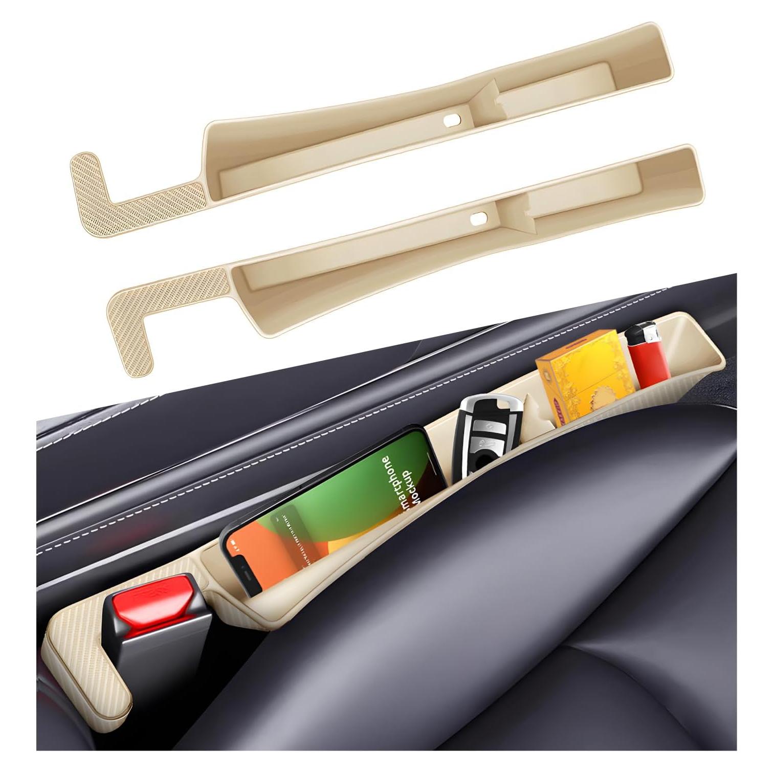Relleno de Espacio entre Asientos de Coche MUQIDA 2PCS Beige