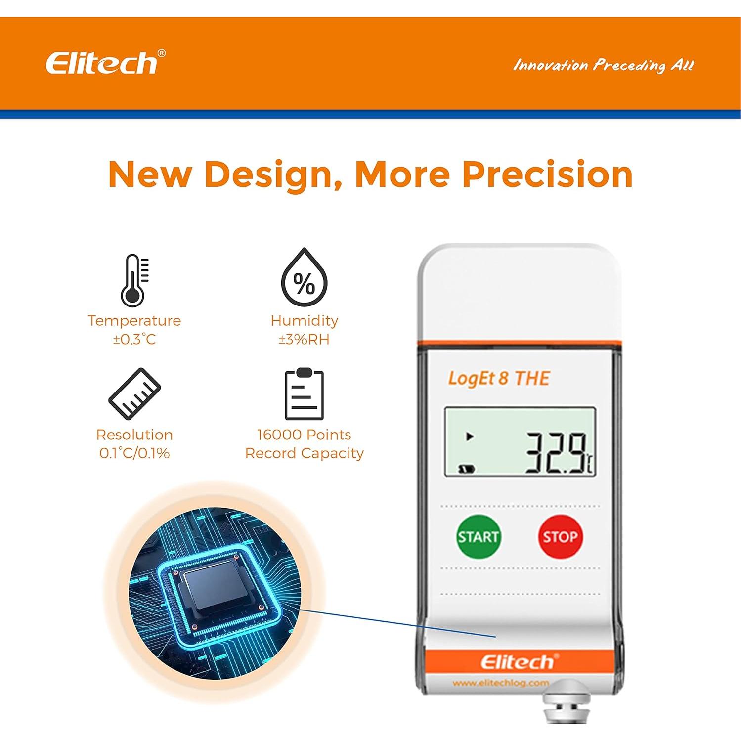 Registrador de Datos de Temperatura y Humedad Elitech LogEt 8 THE