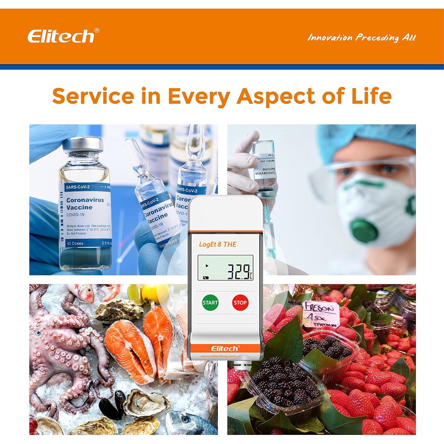 Registrador de Datos de Temperatura y Humedad Elitech LogEt 8 THE