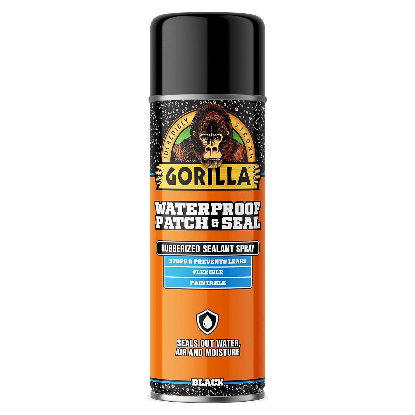 Gorilla Spray Sellador Impermeable 16 Oz Negro - Sella Agua y Aire