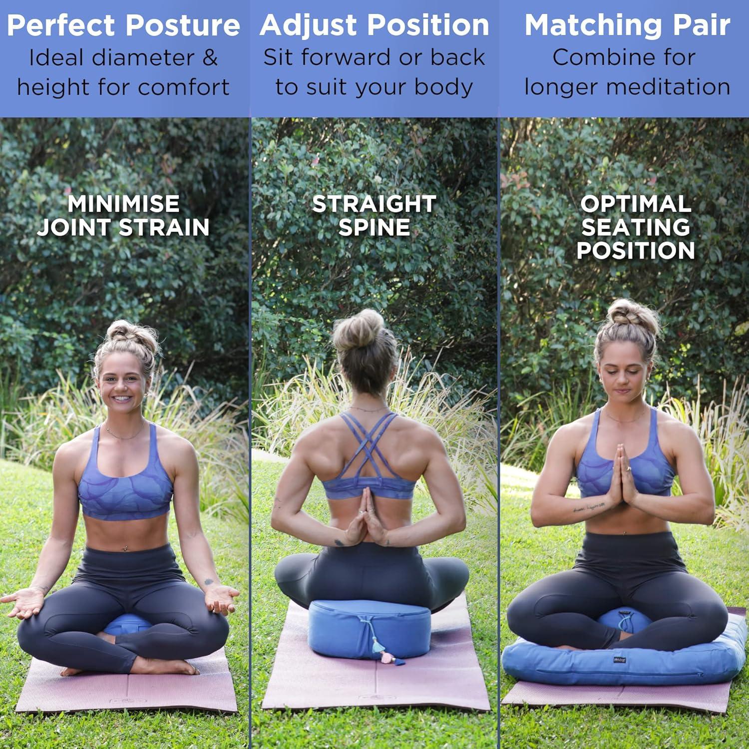 Cojines de Meditación Zafu y Zabuton Nolava Algodón Azul