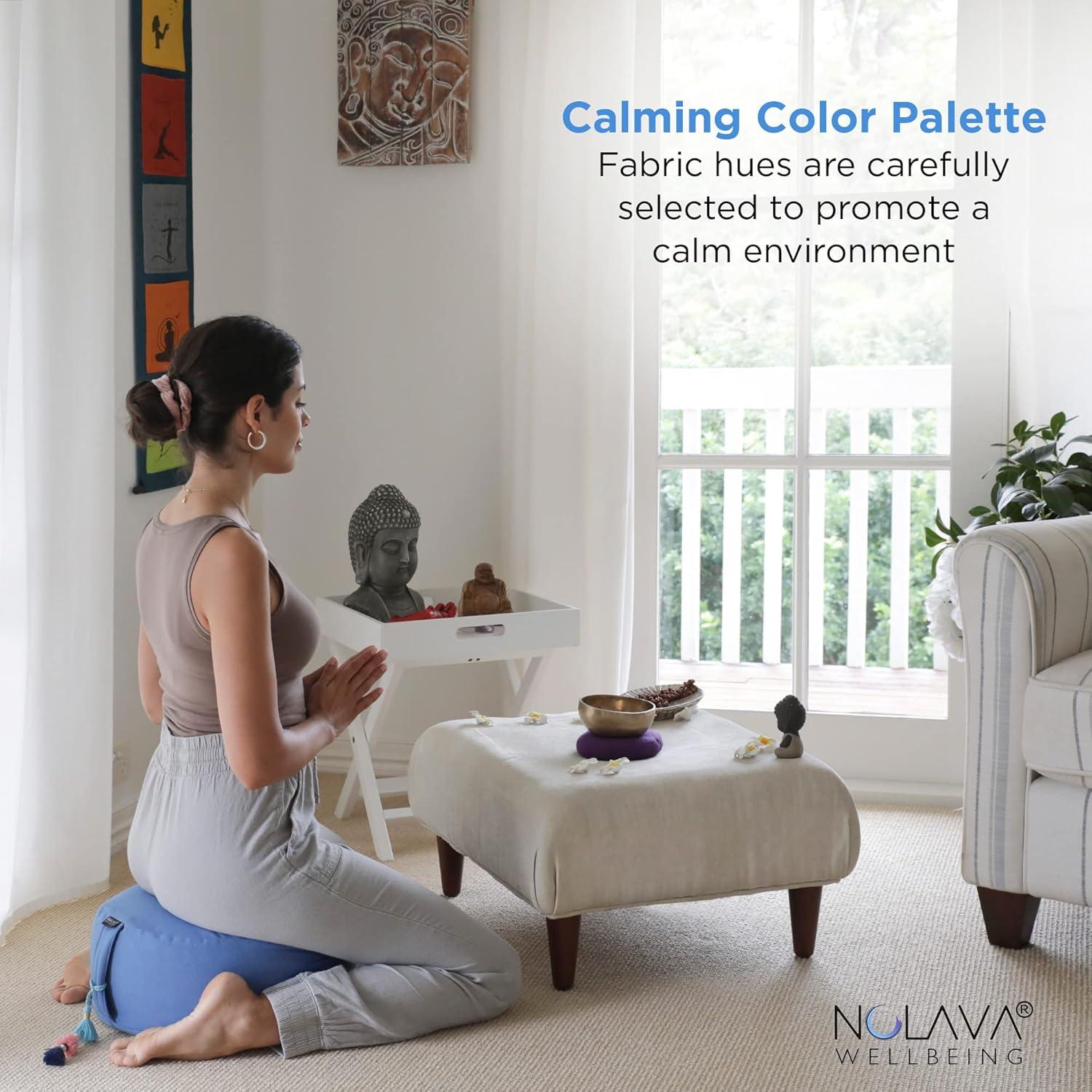 Cojines de Meditación Zafu y Zabuton Nolava Algodón Azul