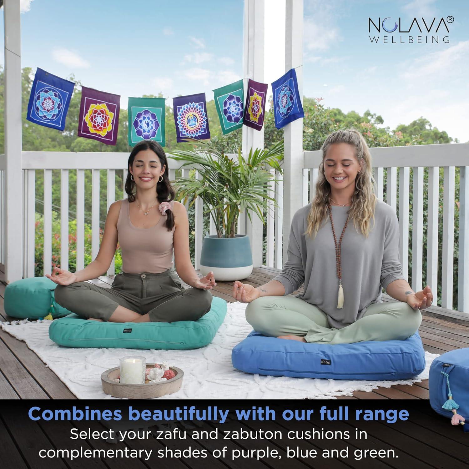 Cojines de Meditación Zafu y Zabuton Nolava Algodón Azul