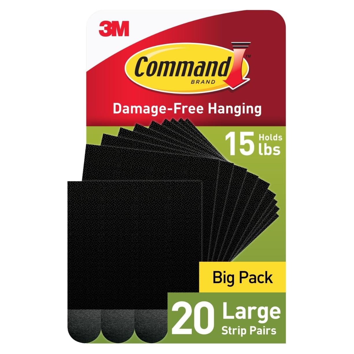 Tiras para Colgar Cuadros Command 3M 20 Pares Negras 7.26 kg