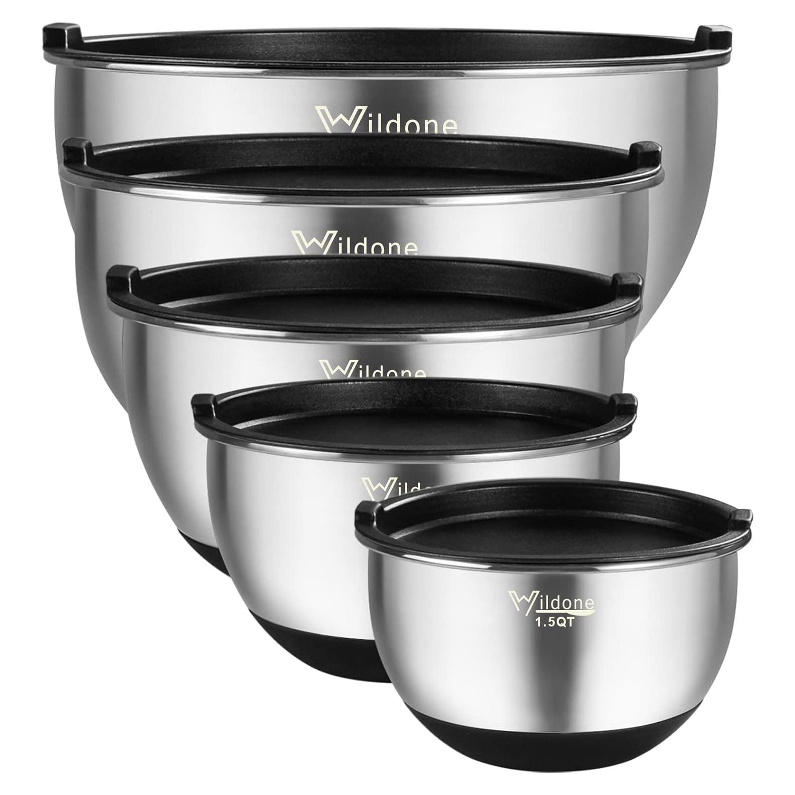 Conjunto de Cuencos Mezcladores Wildone 5 Piezas Acero Inoxidable