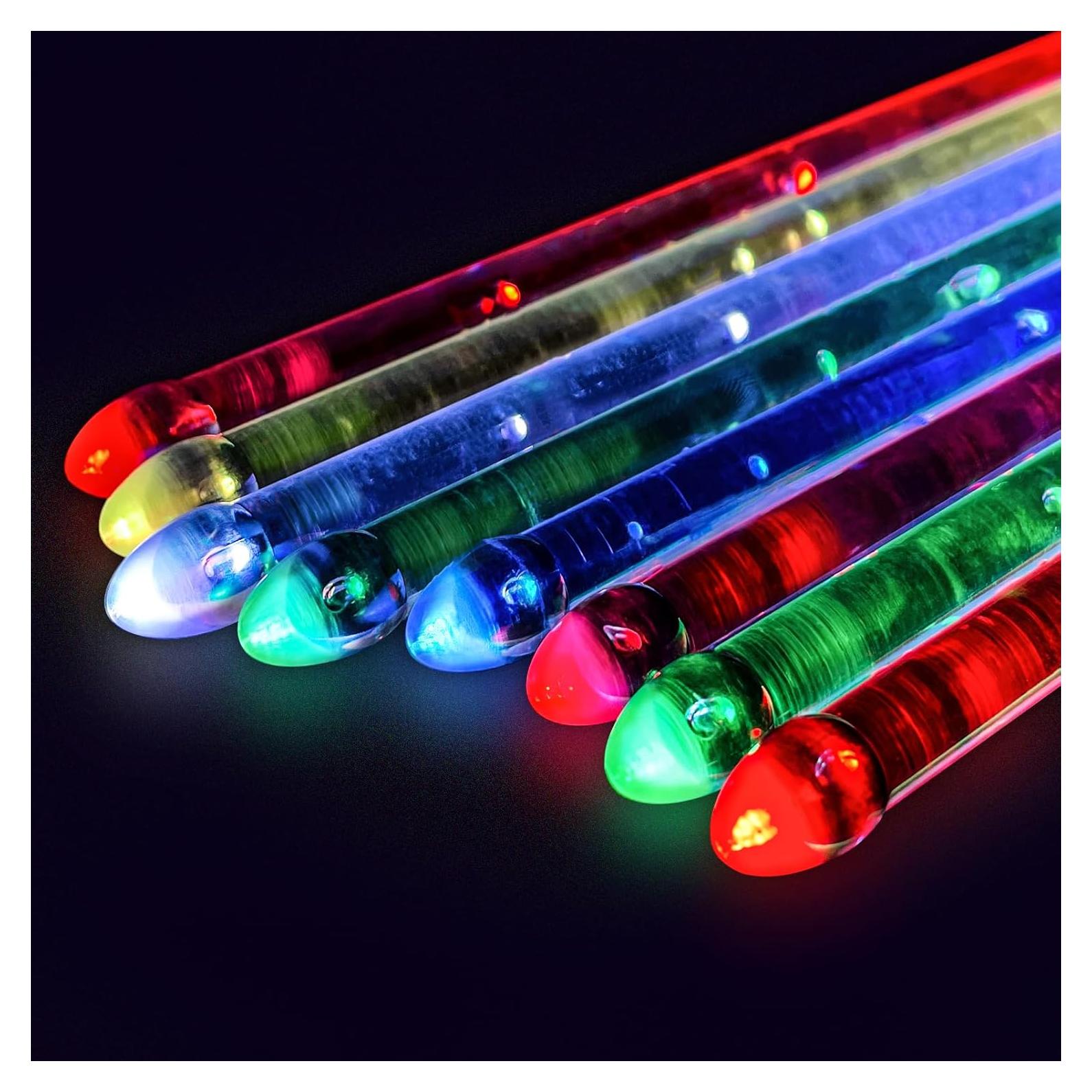 Palillos de Batería LED Hami 2 Piezas Multicolor USB Recargables