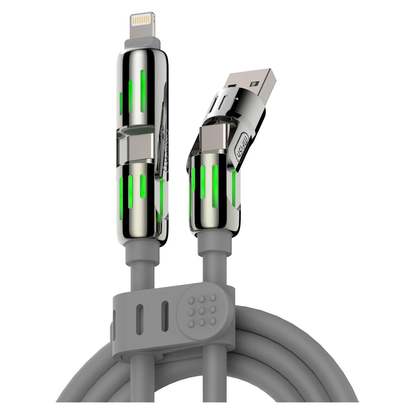 Cable USB 4-en-1 MFish 240W Rápido 2m Gris
