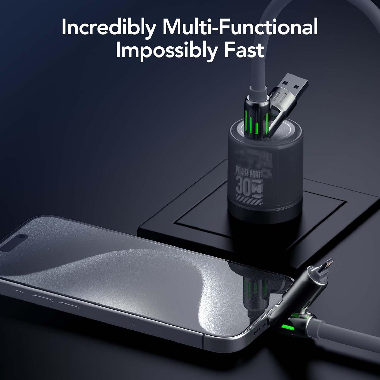 Cable USB 4-en-1 MFish 240W Rápido 2m Gris