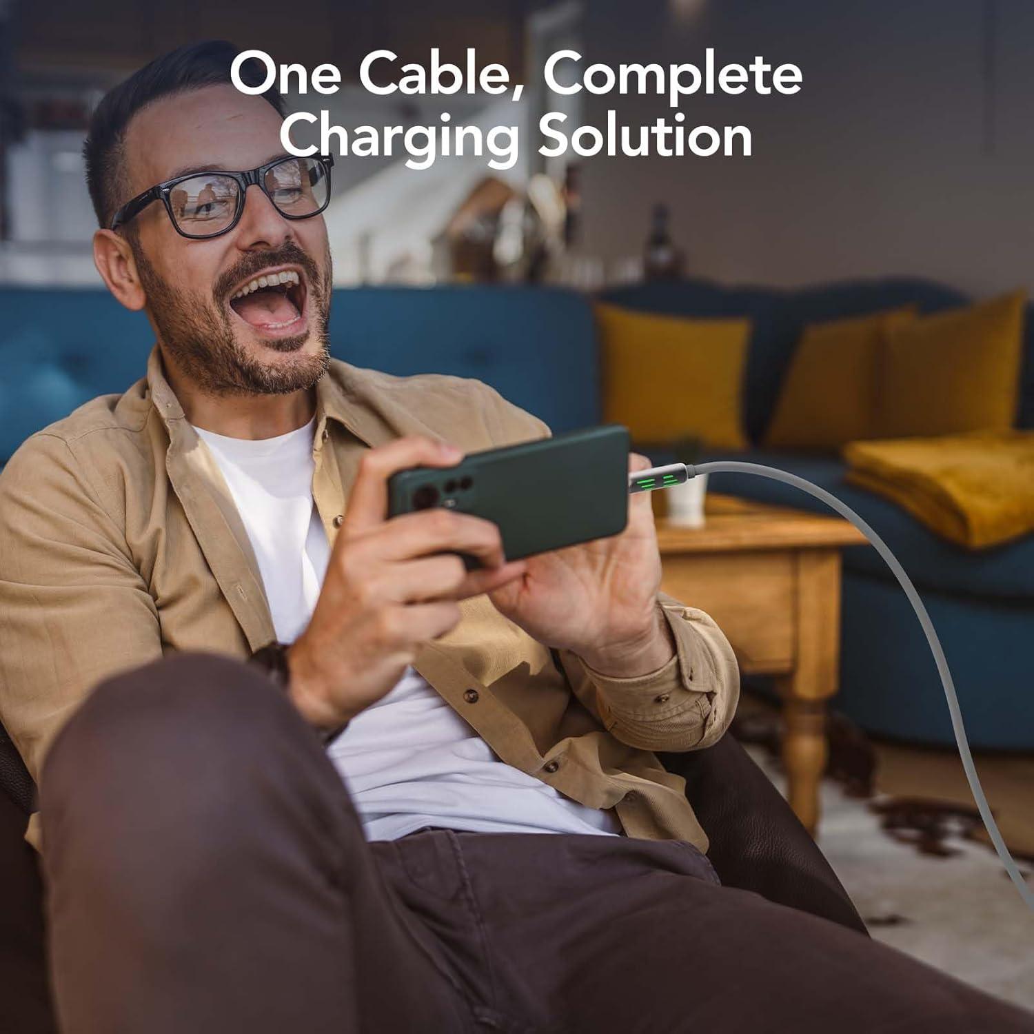 Cable USB 4-en-1 MFish 240W Rápido 2m Gris