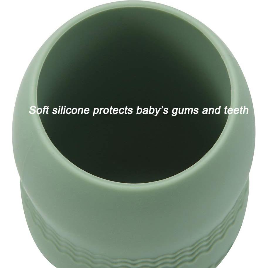 Taza de Silicona PandaEar para Bebé 2 Piezas Azul/Verde