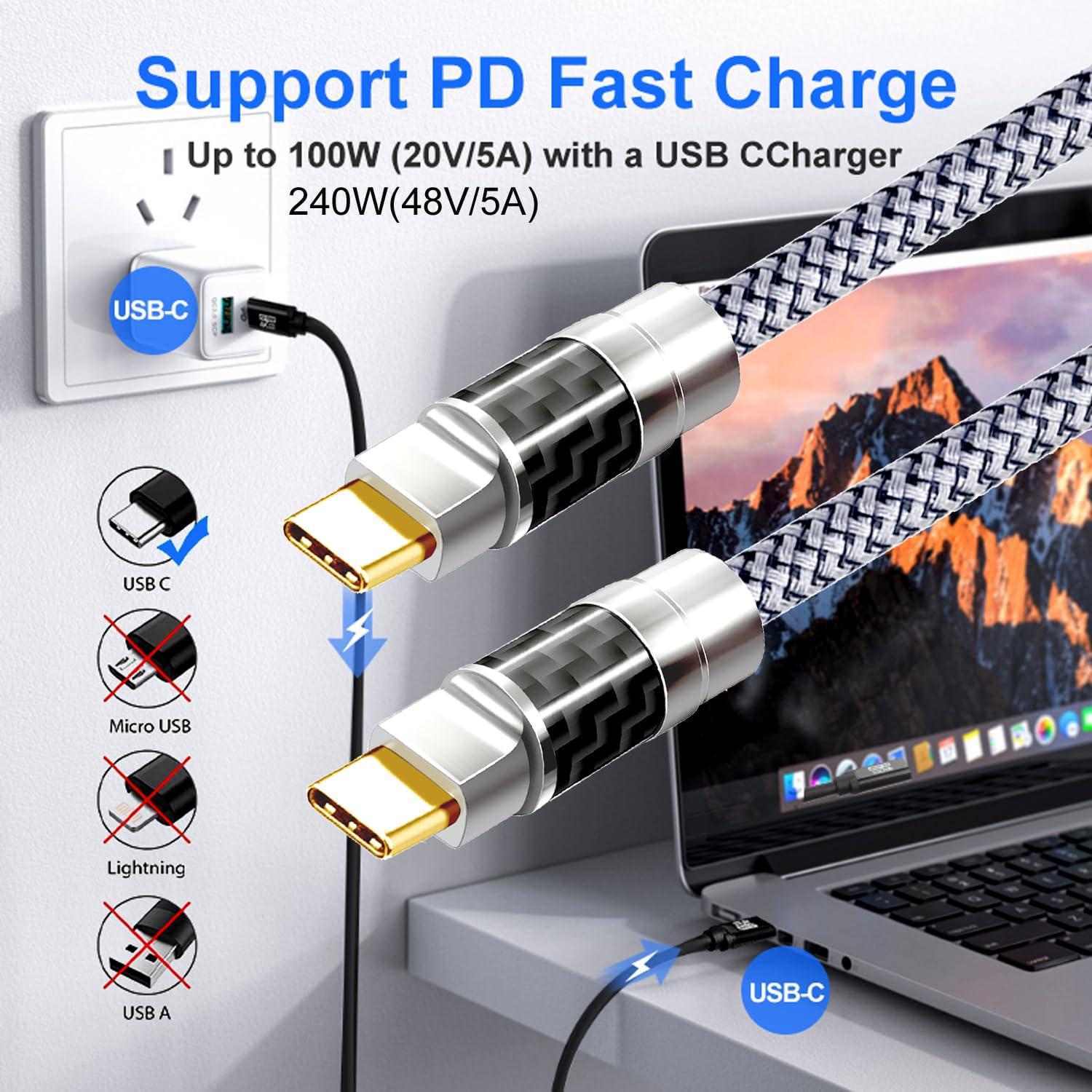 Cable USB Tipo C 1.83M Yotetion 4K 240W Carga Rápida