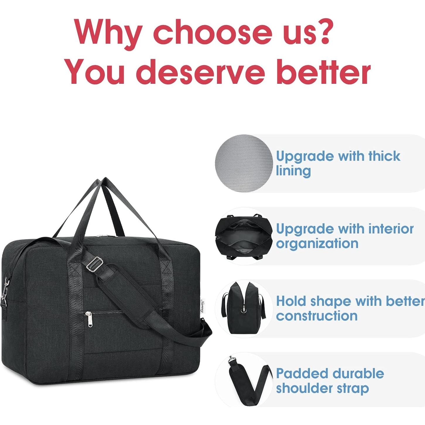 Bolsa de Viaje Plegable Narwey 30L Negra para Spirit Airlines