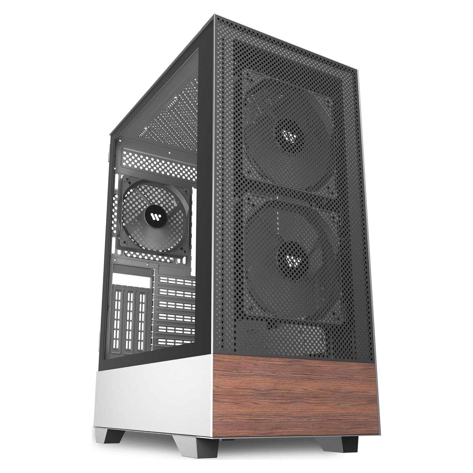 Caja de PC ATX KEDIERS H3 con Vidrio Templado y 3 Ventiladores