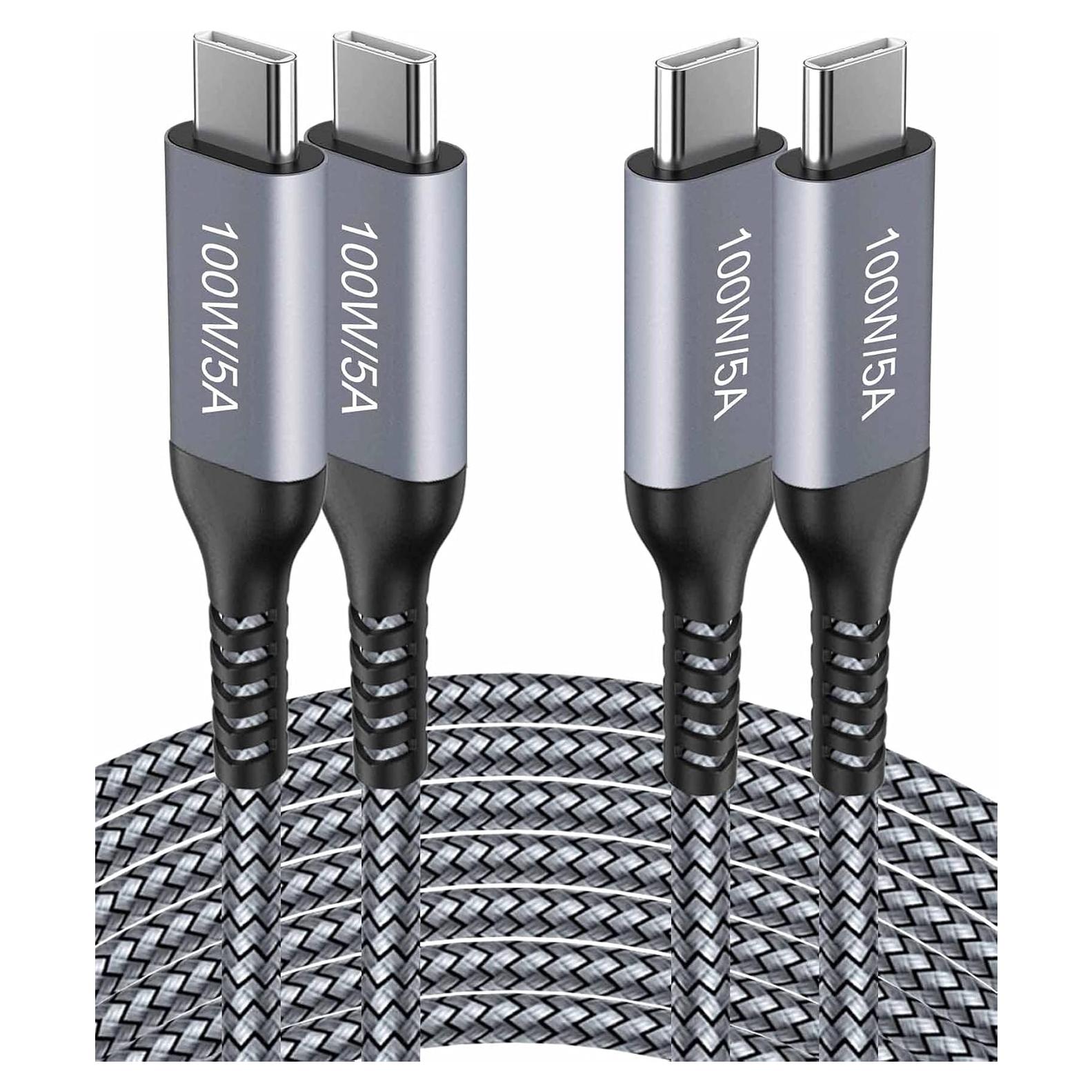 Cable USB C a USB C 100W 5A 2.0M Nylon Zusnxaxe