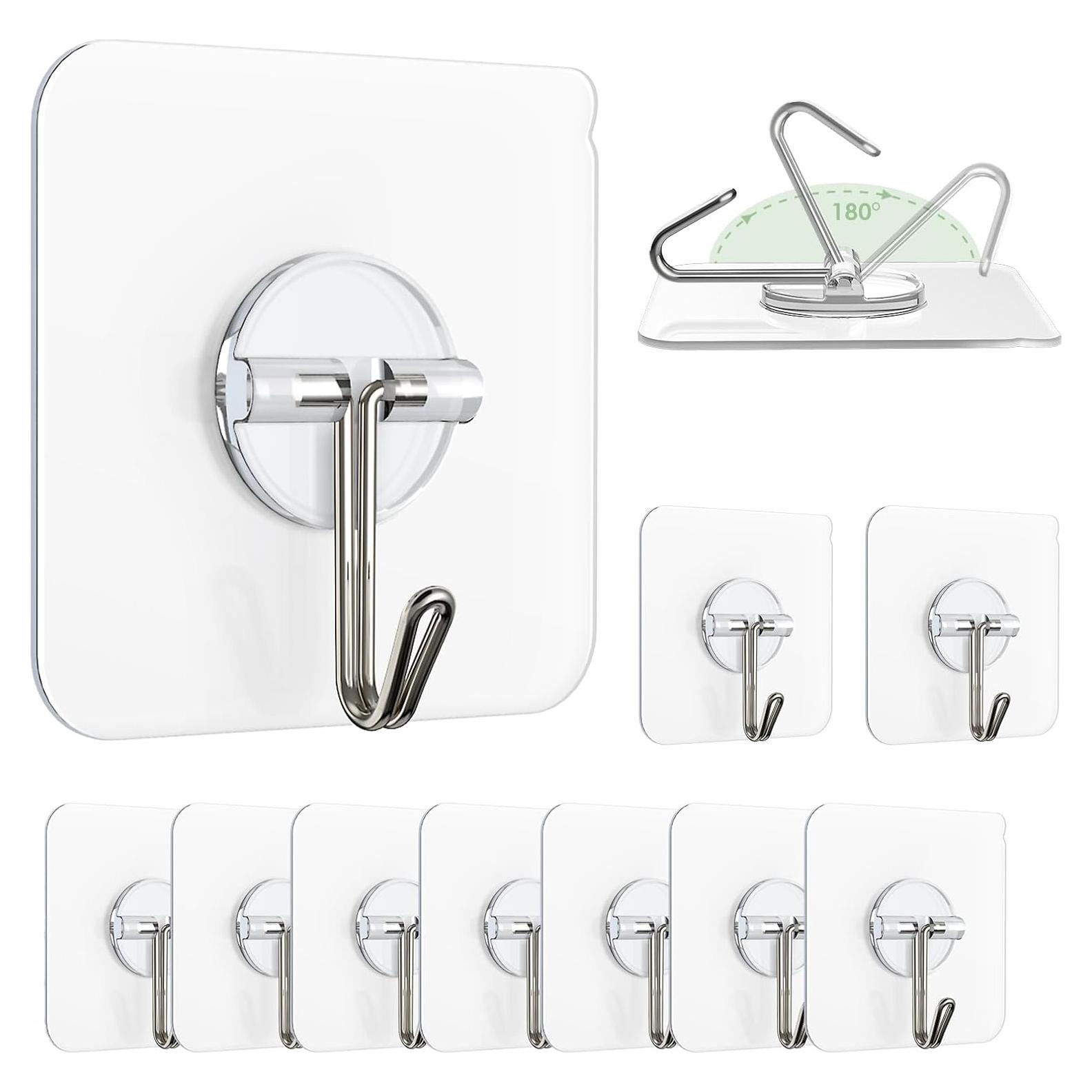 Ganchos Adhesivos Transparentes Lomrsiul - 10 Piezas, 5.9 kg