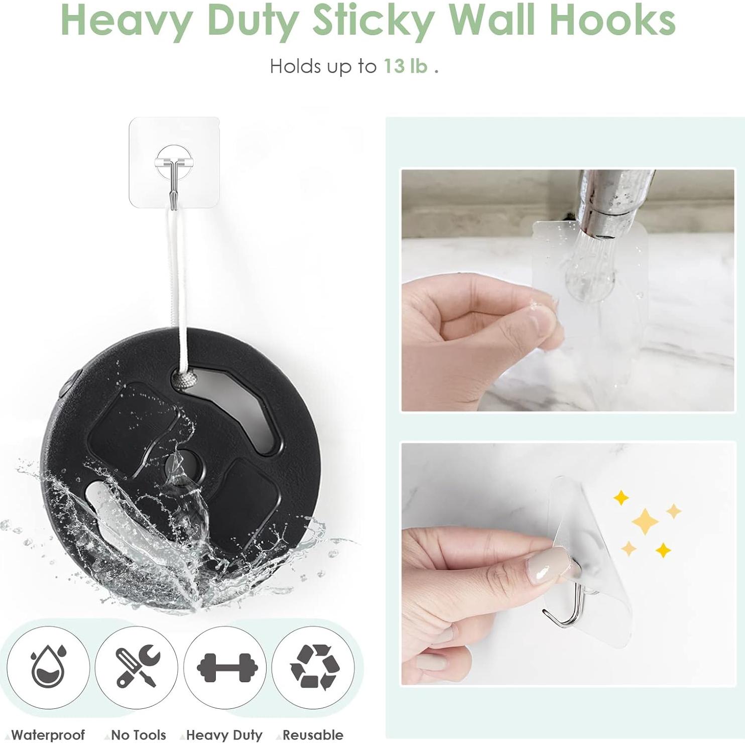 Ganchos Adhesivos Transparentes Lomrsiul - 10 Piezas, 5.9 kg